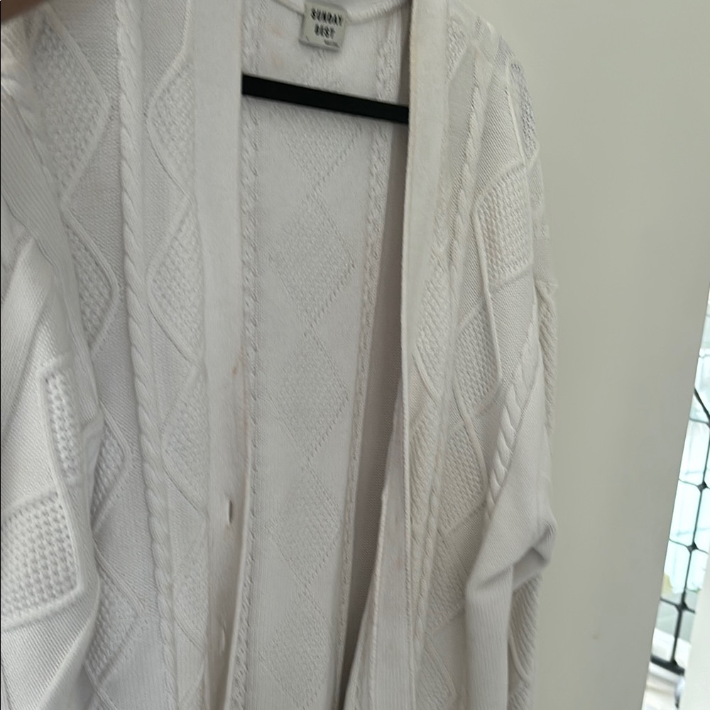 Rubbish White Knit Cardigan